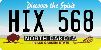 ND license plate HIX568