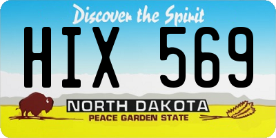 ND license plate HIX569