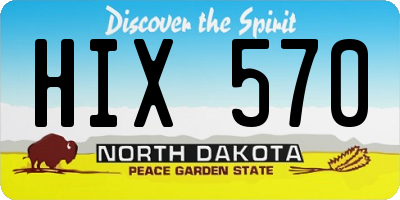 ND license plate HIX570