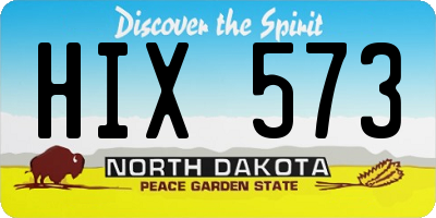 ND license plate HIX573