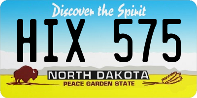 ND license plate HIX575