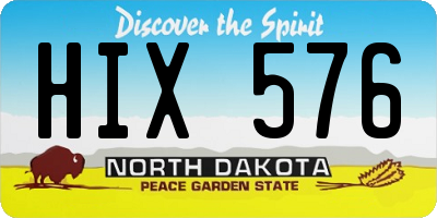 ND license plate HIX576