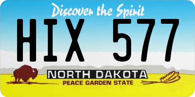 ND license plate HIX577