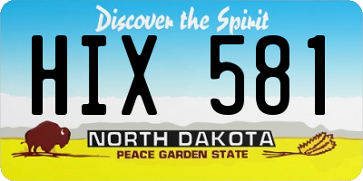 ND license plate HIX581