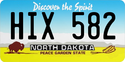 ND license plate HIX582