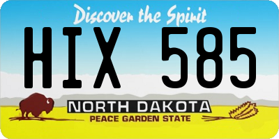 ND license plate HIX585