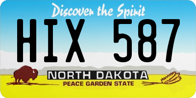 ND license plate HIX587