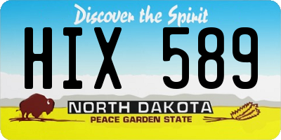 ND license plate HIX589