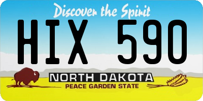 ND license plate HIX590