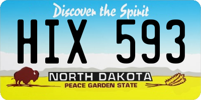 ND license plate HIX593