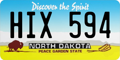 ND license plate HIX594