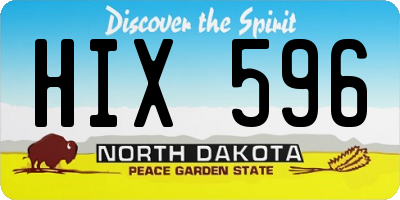 ND license plate HIX596