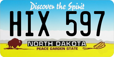 ND license plate HIX597