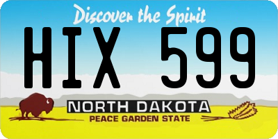 ND license plate HIX599