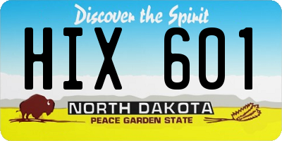 ND license plate HIX601