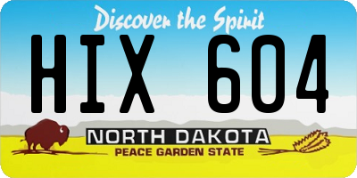 ND license plate HIX604