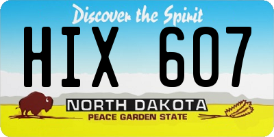 ND license plate HIX607