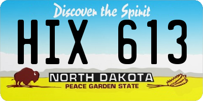 ND license plate HIX613