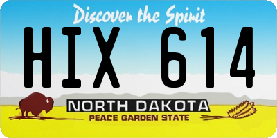 ND license plate HIX614