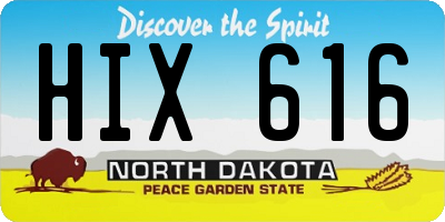 ND license plate HIX616