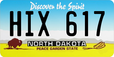 ND license plate HIX617