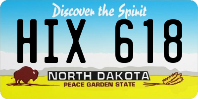 ND license plate HIX618