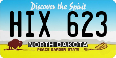 ND license plate HIX623