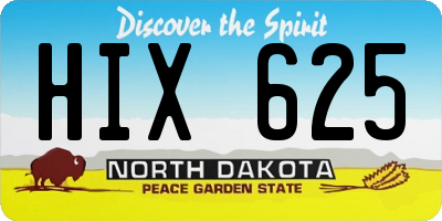 ND license plate HIX625
