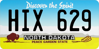 ND license plate HIX629