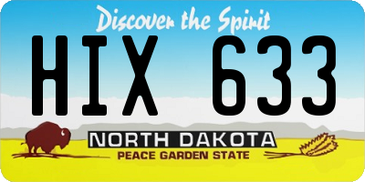 ND license plate HIX633