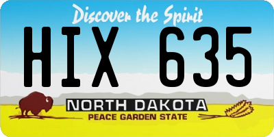 ND license plate HIX635