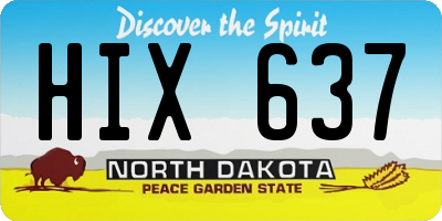 ND license plate HIX637