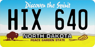 ND license plate HIX640