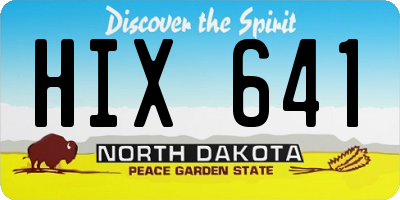 ND license plate HIX641