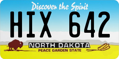 ND license plate HIX642