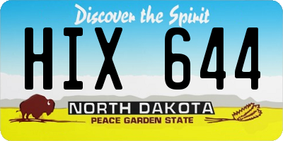 ND license plate HIX644