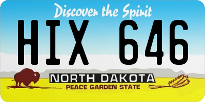 ND license plate HIX646