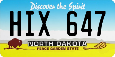 ND license plate HIX647