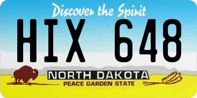 ND license plate HIX648