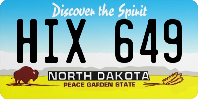 ND license plate HIX649