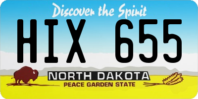 ND license plate HIX655
