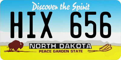 ND license plate HIX656