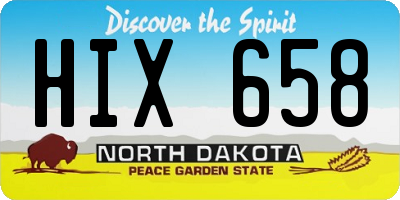 ND license plate HIX658