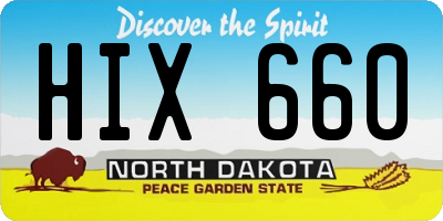 ND license plate HIX660