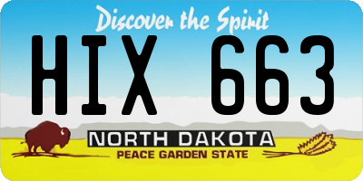 ND license plate HIX663