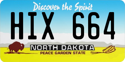 ND license plate HIX664