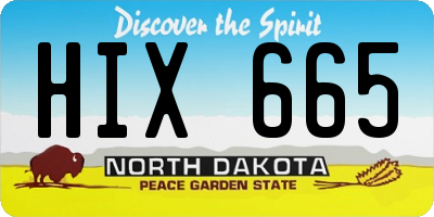 ND license plate HIX665