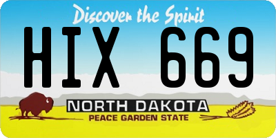 ND license plate HIX669
