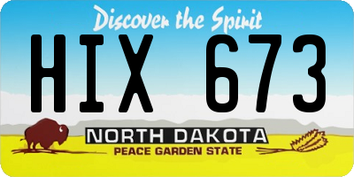 ND license plate HIX673