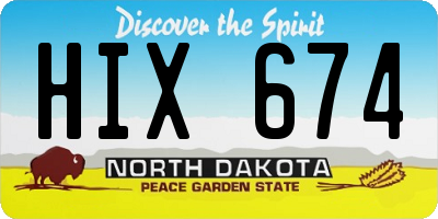 ND license plate HIX674